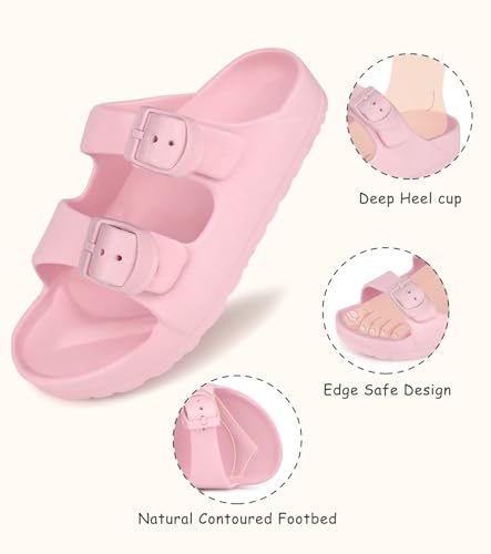 Image of Kids Slide Sandals Boys Girls Buckle Adjustable EVA Slipper Sandals