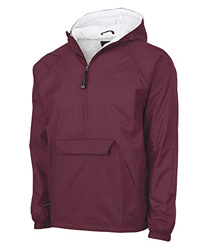 Image of Charles River Apparel Unisex Classic Solid Pullover, Water-Resistant Windbreaker with Flannel Lining