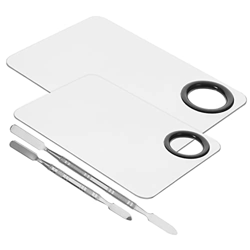 CALLARON Stainless Steel Makeup Palette Foundation Mixing Tray with Spatula Smooth Surface for Blending Foundation Lipstick Nail Art