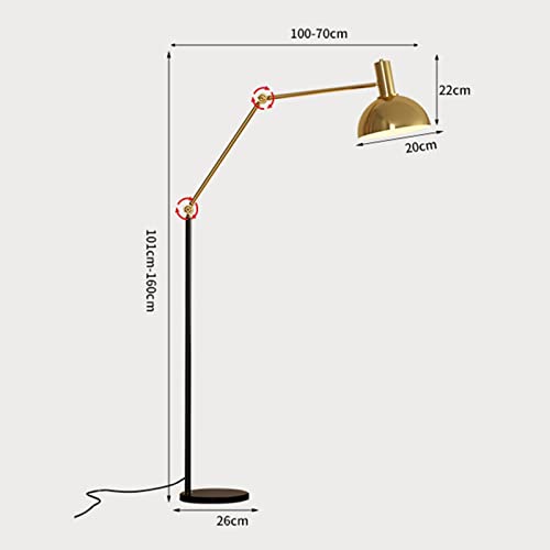 Lampadaire réglable en métal noir avec liseuse orientable pour salon - 2