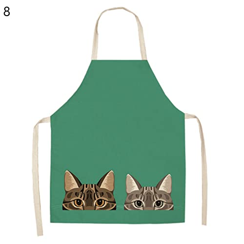 Cute Animal Kitchen Apron, Grease Resistant Flax Long Cooking Bib Unisex Chef Apron For Women Men #TOP4
