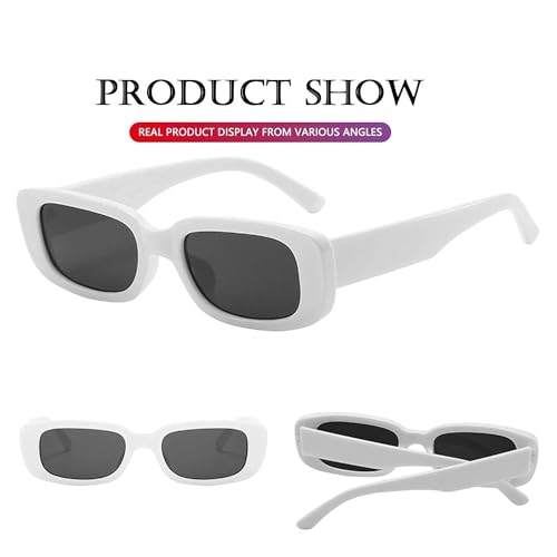 Image of Rectangle Sunglasses for Women Retro Driving Glasses 90's Vintage Fashion Narrow Square Frame UV400 Protection