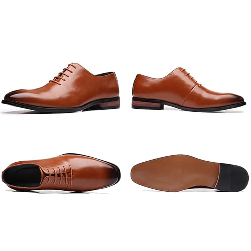 Men's Lace-up Dress Oxford Shoes Fashion Retro British Style Pointed Toe Formal Wedding Shoes2