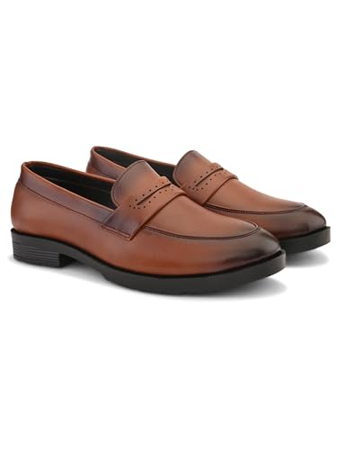 Image of STANPHORD Men Formal Penny Loafer Shoes | PU Slip-On Moccasins | Cushioned Anti-Slip | Office Business Casual (TPSL 25020)