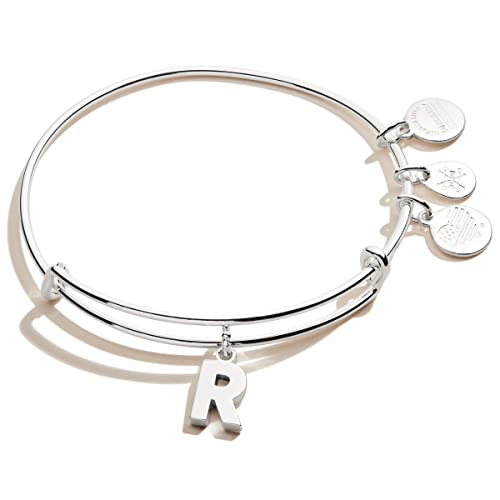 Image of Alex and Ani Expandable Bangle for Women, Initials A to Z Letter Charms, Shiny Finish, 2 to 3.5 in