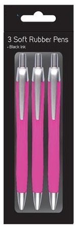 3 gomma morbida rosa - Penna a sfera con punta