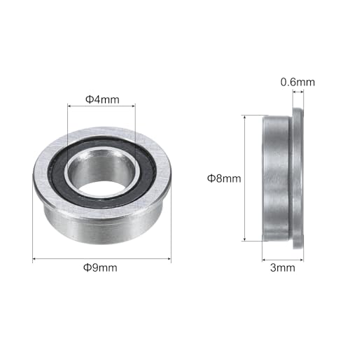 Rodamiento con brida 4x8x3 mm de bolas MF84-2RS miniatura para piezas de eje 2