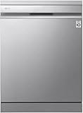 LG DF455HSS Lavastoviglie Libera Installazione, Serie 4, 14 coperti, Sistema QuadWash a 4 Bracci Irroratori, Vapore TrueSteam, Apertura Automatica della Porta, 3° Cestello per le Posate, Wi-Fi, Grigia