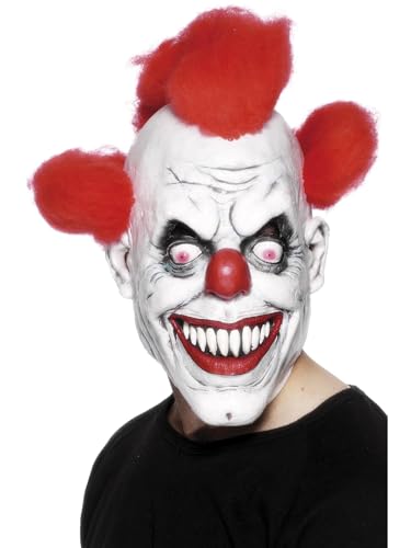 Smiffys Masque 3/4 de clown, avec cheveux, latex Halloween, Carnaval
