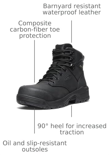 Image of KEEN Utility Men's Evanston 6 inch Composite Toe Waterproof Leather Durable Construction Work Boots