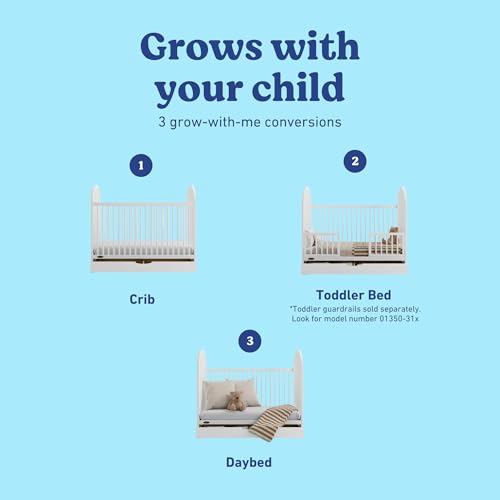 Image of Graco Olivia 3-in-1 Convertible Crib with Drawer - Converts from Baby Crib to Toddler Bed and Daybed, GREENGUARD Gold Certified, Baby Safety Alliance Verified, Easy Assembly (White)