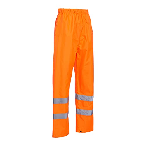 Blackrock Orange Hi Vis Waterproof Overtrousers, Reflective High Viz Visibility Safety Work Trousers Men's and Women's, Rain Waterproof Pants, Workwear Overalls, Fully EN Certified - Size Medium - Image 4