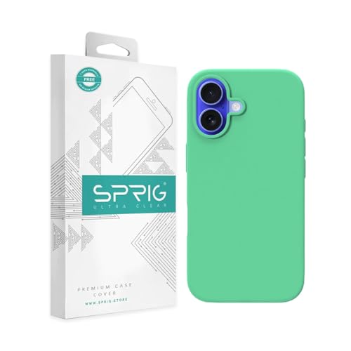 Image of SPRIG Compatible with iPhone 16 Premium SilkMag (Liquid Silicone Magnetic) Back Cover Drop Tested Shock Proof Mobile Case for Men, Women, Boys and Girls with Camera Protection (Pastel Green)
