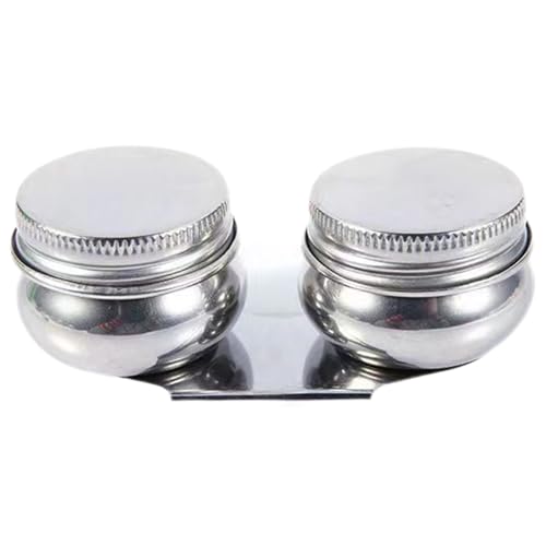 Double Dipper Palette Cup, Stainless Steel Oil Painting Pot Container with Screw Lid and Clip, Palettes...