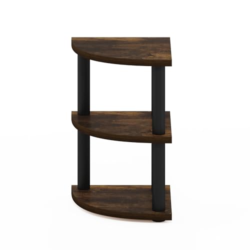 Image of Furinno Turn-N-Tube Kitchen Countertop Organizer, 3-Tier Corner Countertop Organizer Shelf, Corner Shelf, for Kitchen, Pantry, Organizers and Storage, Amber Pine