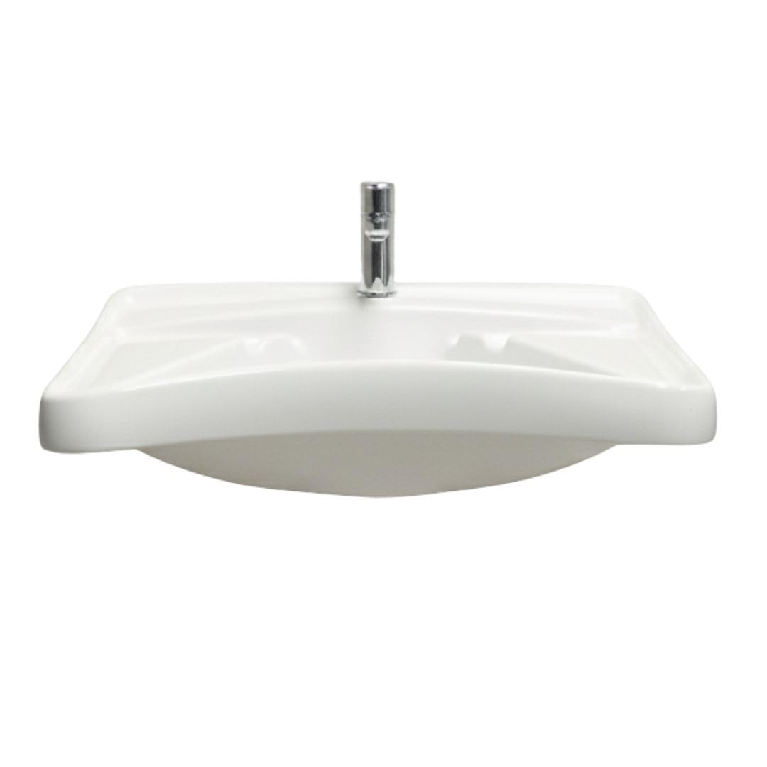 Lavabo per disabili bianco con appoggio per gomiti 65x57 cm - Accessibile
