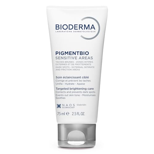 BIODERMA Pigmentbio Sensitive Areas - aufhellende Pflege für empfindliche Stellen - ideal für Knie, Ellenbogen, Achseln, Oberschenkel und Leistengegend - spendet Feuchtigkeit und beruhigt - Tube 75 ml