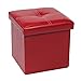 Bonlife Boîte de Rangement Rouge Tabouret Pouf Cube Dé Pliable Petit Meuble de Rangement Coffre Siège Charge Max de 150kg Volume de 20 L 30x30x30cm