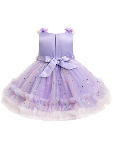 IBTOM CASTLE Toddler Flower Girls Tulle Dress Sleeveless Princess Tutu Dress Birthday Party Wedding Pageant Gown2