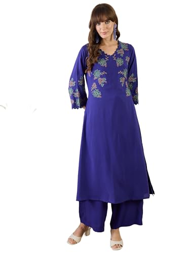 Image of INDO ERA Womens Viscose Rayon Printed Kurta Pant Set