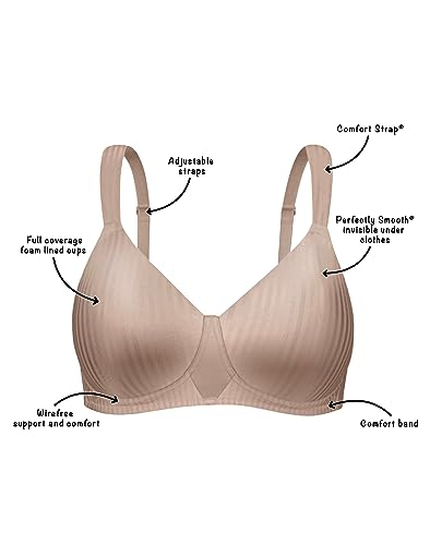 Image of Playtex Women's Wireless Bra, Secrets Perfectly Smooth Wirefree Bra, Full Coverage, US4707