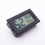 Mini termómetro integrado con sensor de temperatura, práctico termómetro inalámbrico para coche, higrómetro LCD, pantalla digital electrónica, negro, termómetro para congelador