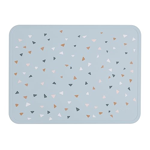 Image of Simple Modern Silicone Placemat for Baby, Toddlers, Kids | Non-Slip Baby Eating Table Food Mat for Restaurants and Dining Table | Piper Collection | Gray Triangles
