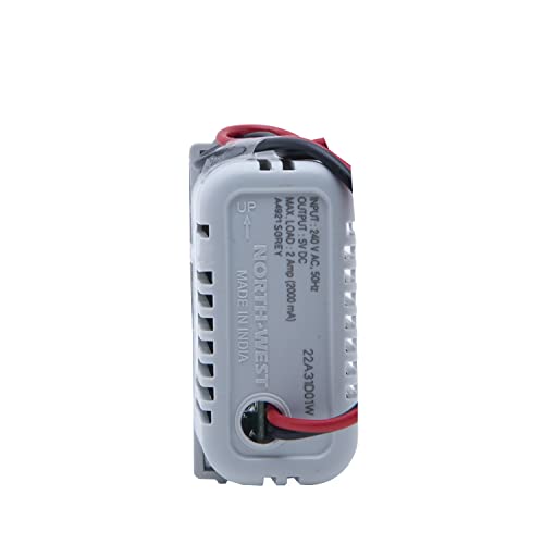 Image of Wipro Northwest Nowa 2A USB Charger, Silver Grey (pack of 1)