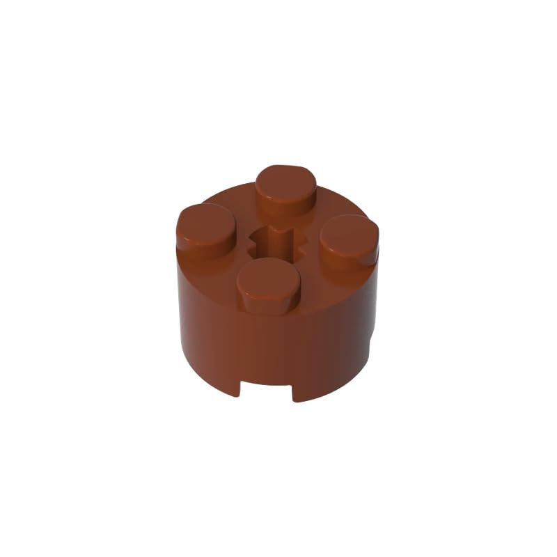 Gobricks 6143 Round Brick Brick Round 2x2 with Axle Hole 50 Pieces GDS-607 Compatible with Lego Building Blocks Color:Reddish Brown — image 1