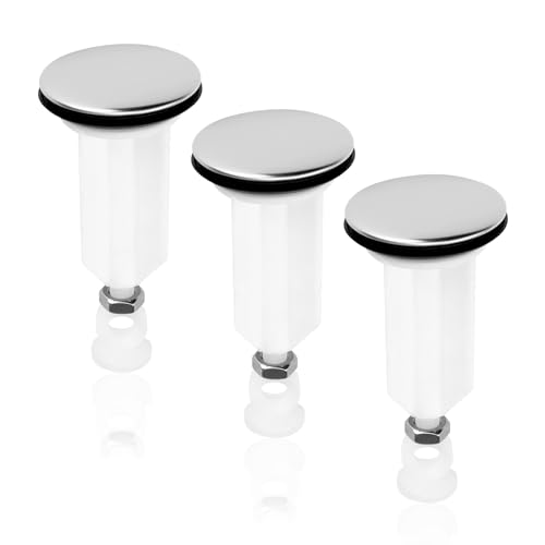 Tapón Lavabo Universal, HASLED 3 Piezas Tapon Lavabo, Tapones Lavabo, Junta Fuerte, Regulable en Altura, Apto para Lavabos y Bidés
