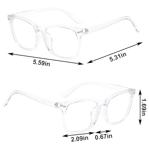 Image of Clear Blue Light Glasses for Women and Men, Fashionable Square Frame Glasses with Anti Glare Protection
