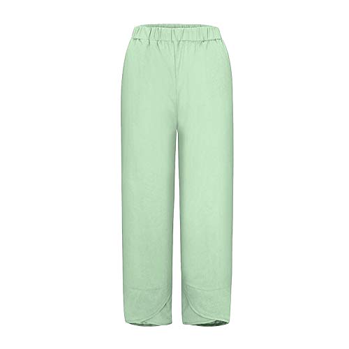 Linen Women's Capri Pants - Casual Summer Cotton Linen Cropped Pants - Black Denim Trendy 2025 Plus Size Vacation Boot Cut4