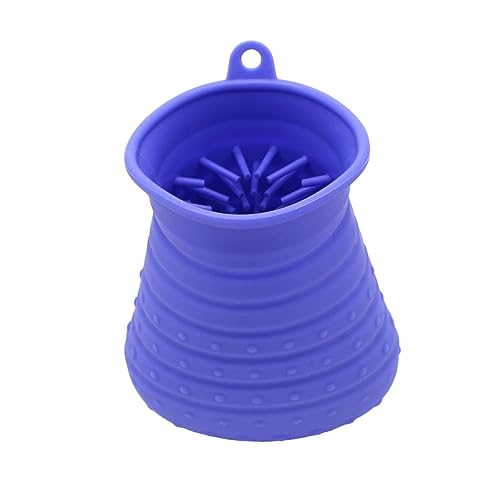 SUPVOX Silicone Pet Foot Bath Massager Dog Paw Cleaning Cup Massage Spines Purple