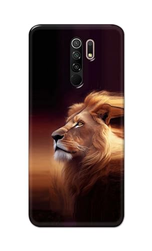 Image of PRINTFIDAA Printed Hard Back Cover Case for Mi Redmi 9 Prime | Mi Poco M2 | Mi Poco M2 Reloaded Back Cover (Danger Lion) -112