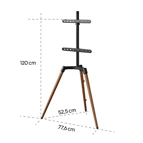 Support TV en bois véritable 400 x 400 avec hauteur variable et bras pivotant
