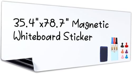 ZHIDIAN Magnetic Whiteboard Contact Paper - 3x66 Ft Wall Whiteboard Sticker With Nano Tape