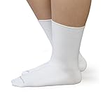 SmartKnit Seamless Wide Crew Socks for Diabetes, Arthritis, or Sensitive Feet (White, Medium)