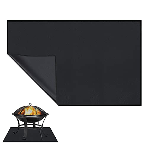 Enyhom Grand Tapis de Protection de Sol pour brasero de 97 x 165 cm en Fibre de Verre résistante à la Chaleur pour extérieur, Les Projections d'incendie pour terrasse Cover