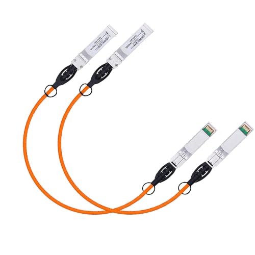 ipolex Colored 10G SFP+ Twinax Cable, Direct Attach Copper(DAC) Passive Cable, 3m (9.84ft) in Orange, for Cisco SFP-H10GB-CU3M, Meraki, Ubiquit, Mikrotik, Intel, Fortinet, Netgear and More, 2 Pack