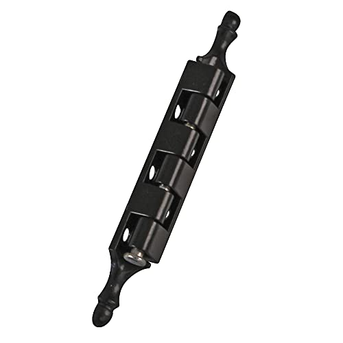 Amig - Bisagra Desmontable Negra Decorativa con Remate Fabricada en Zamak para Puertas Abatibles de Armarios y Otros Muebles - 95 x 9 mm