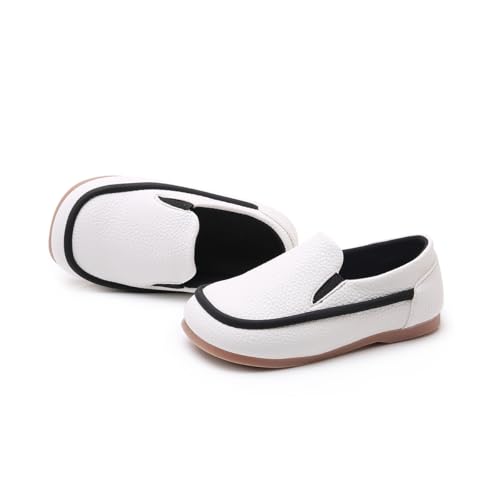 Image of SOFMUO Toddler Boys Girls Loafers Slip On Little Kids Oxford Dress Flats Casual Boat Shoes School Uniform Moccasin Daily Walking Shoes