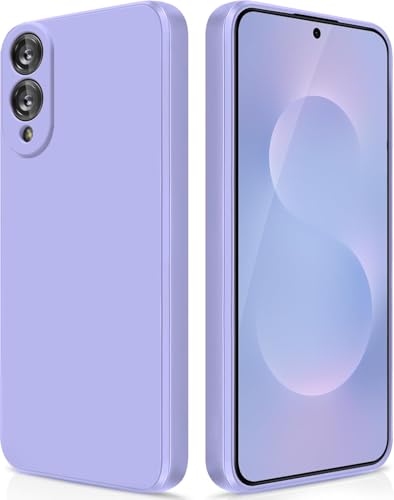 Image of DIZORO Microfiber Candy Case Compatible for Samsung S25 Edge 5g Smooth Touch Cushion Liquid Soft Silicone Gel Rubber Phone Cases Non-Slip Full Body Protective Shockproof Back Cover - Purple