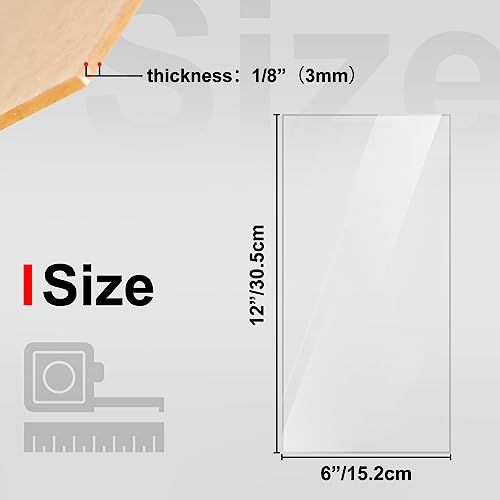 Image of KINLINK 6x12 Plexiglass Sheets 1 /8 inch Thick, 3mm Clear Cast Acrylic Sheet, Plastic Board for DIY Project, Craft, Window Glass, Table Top, Picture Frame, Acrylic Sign and Wedding Invitation 2 Pack