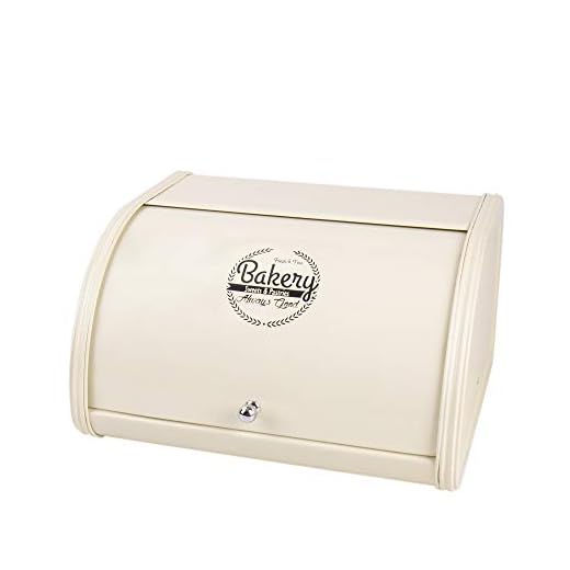 X458 Cream Metal Bread Box/Bin/kitchen Storage Containers with Roll Top Lid (Cream)