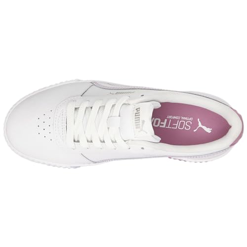 PUMA Women's Carina Sneaker (White-Puma White-Opera Mauve, Numeric_6_Point_5)