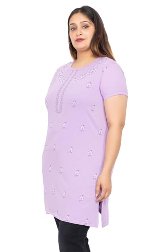 Image of Women Printed Cotton Tshirt with Side Slits & Pocket