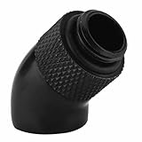 Diyeeni G1/4-Zoll-Stecker auf Buchse, Drehverschraubung, 45-Grad-Wasserkühlungsadapter aus Messing mit G1/4-Zoll-BSP-Gewinden, für Computer-PC-CPU-Wasserkühlungs-Radiator-System