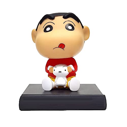 Image of AUGEN Super Hero Shinchan 2 Action Figure Limited Edition Bobblehead with Mobile Holder for Car Dashboard, Office Desk & Study Table (Pack of 1)