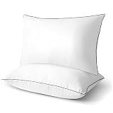TOPGREEN Organic Goose Feather Down Pillows for Sleeping | Set of 2 Queen Size Feather Pillow Insert