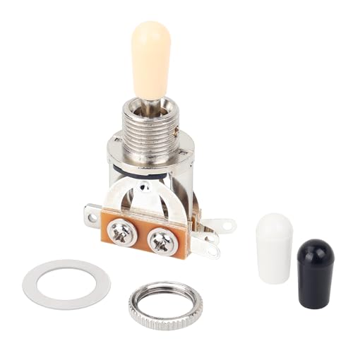 Banworks Metric 3-way Toggle Switch Pickup Selector Switch for Epiphone EPI LP Les Paul Style Guitar JT/DWQ-01 Chrome with Cream Tip